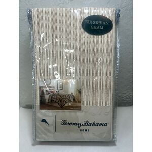 Tommy Bahama Home San Jacinto European Pillow Sham 26x26 Neutral Stripe Tropical